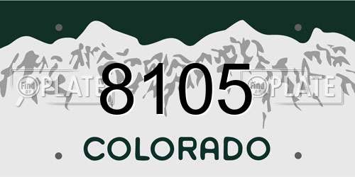 8105 Colorado License Plate