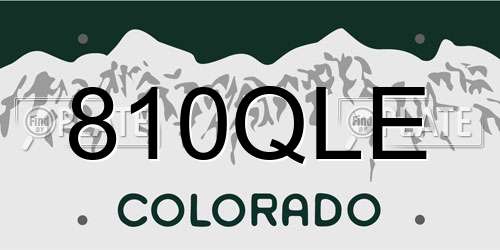 810QLE Colorado License Plate