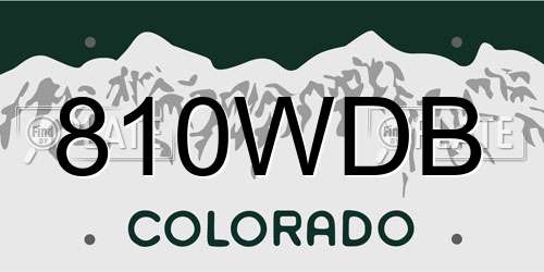 810WDB Colorado License Plate