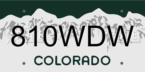810WDW Colorado License Plate