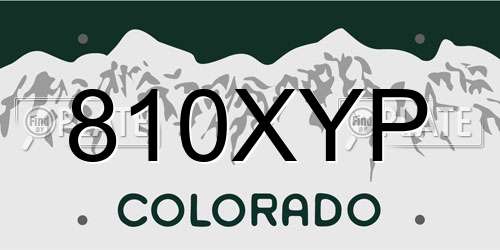 810XYP Colorado License Plate