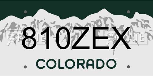 810ZEX Colorado License Plate