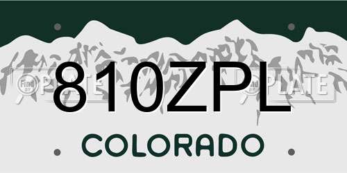810ZPL Colorado License Plate