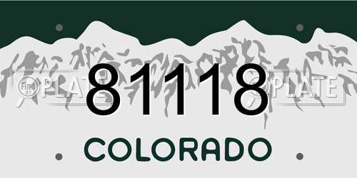81118 Colorado License Plate
