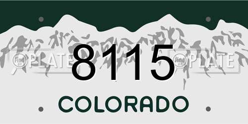 8115 Colorado License Plate