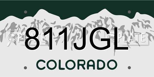 811JGL Colorado License Plate