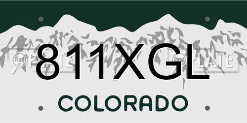 811XGL Colorado License Plate