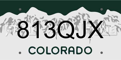 813QJX Colorado License Plate