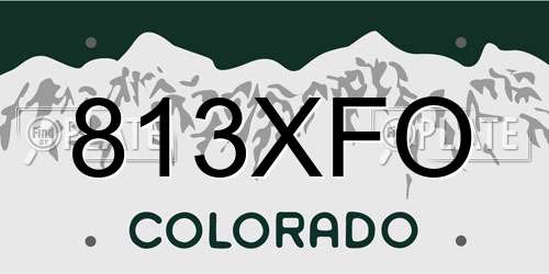 813XFO Colorado License Plate