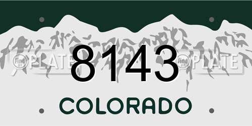 8143 Colorado License Plate