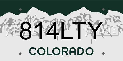814LTY Colorado License Plate