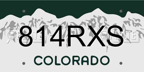 814RXS Colorado License Plate