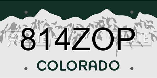 814ZOP Colorado License Plate