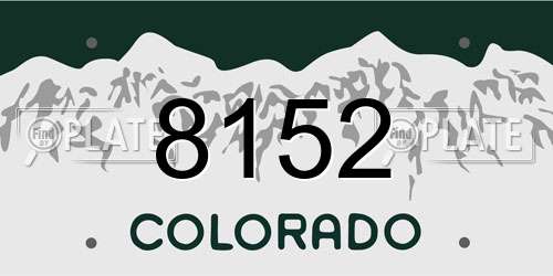 8152 Colorado License Plate