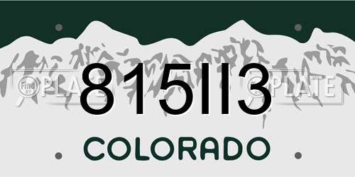815II3 Colorado License Plate