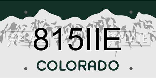 815IIE Colorado License Plate