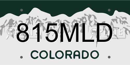 815MLD Colorado License Plate