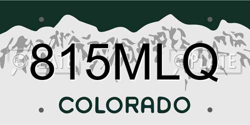 815MLQ Colorado License Plate