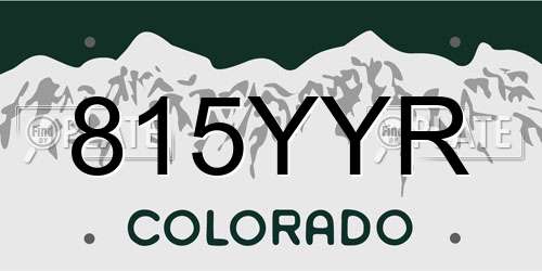 815YYR Colorado License Plate