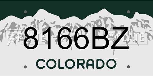 8166BZ Colorado License Plate