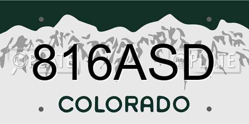 816ASD Colorado License Plate