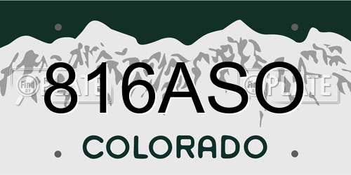 816ASO Colorado License Plate