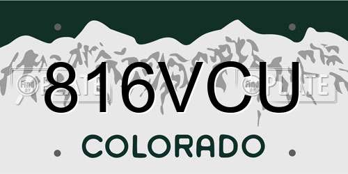816VCU Colorado License Plate