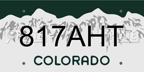 817AHT Colorado License Plate