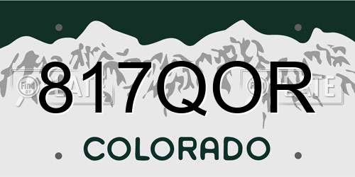 817QOR Colorado License Plate