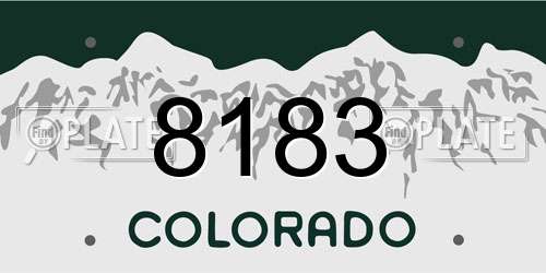 8183 Colorado License Plate