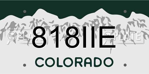 818IIE Colorado License Plate