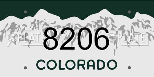 8206 Colorado License Plate