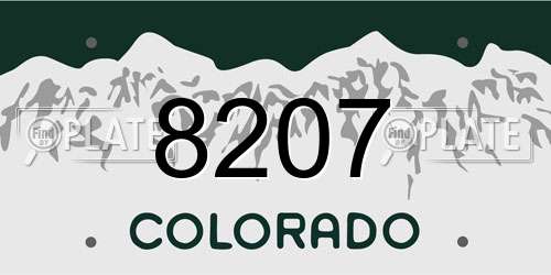 8207 Colorado License Plate