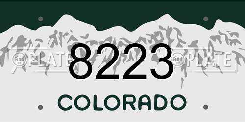 8223 Colorado License Plate