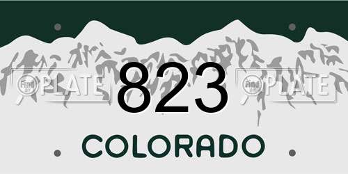 823 Colorado License Plate