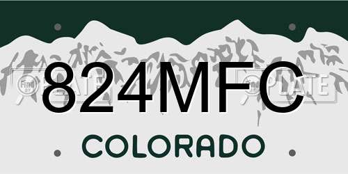 824MFC Colorado License Plate