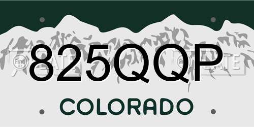825QQP Colorado License Plate