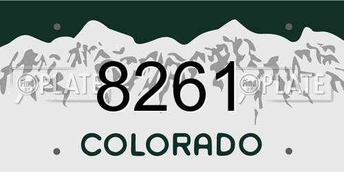 8261 Colorado License Plate