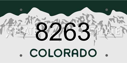 8263 Colorado License Plate