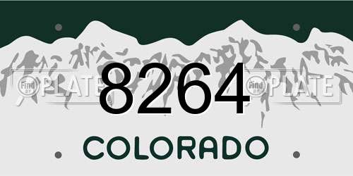 8264 Colorado License Plate