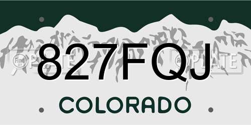 827FQJ Colorado License Plate