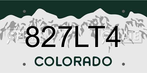 827LT4 Colorado License Plate