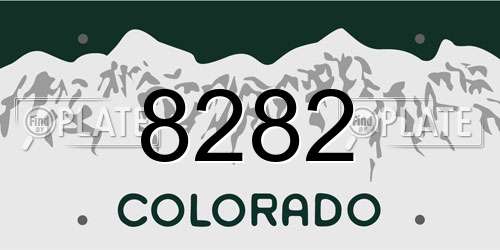 8282 Colorado License Plate