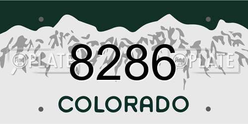 8286 Colorado License Plate