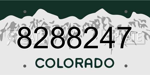 8288247 Colorado License Plate
