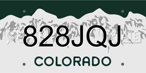 828JQJ Colorado License Plate
