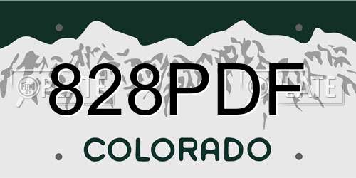 828PDF Colorado License Plate