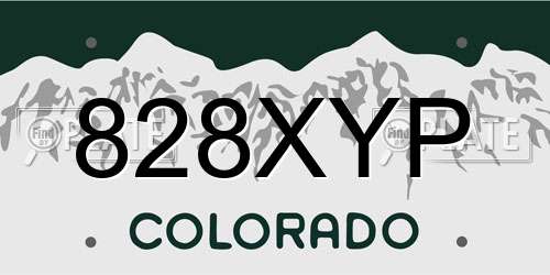 828XYP Colorado License Plate