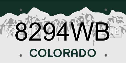 8294WB Colorado License Plate