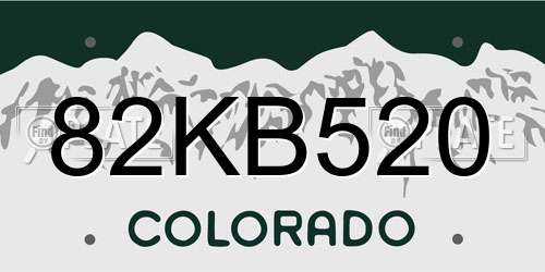 82KB520 Colorado License Plate